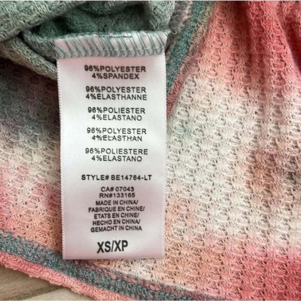 Anthropologie Eri + Ali Tallie Rainbow Tie Dye Waffle Knit sweater, size XS